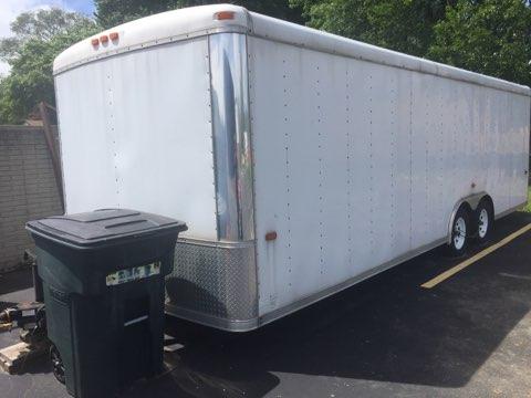 2010 24' White Enclosed 3200 Pound Rating Trailer For Sale 
